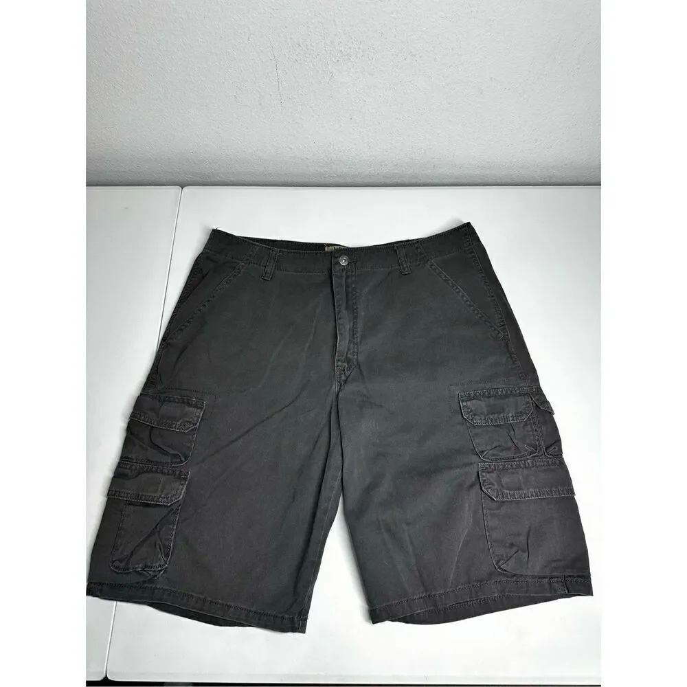 Vintage Wrangler Cargo Shorts Cotton Dark Gray Size 36